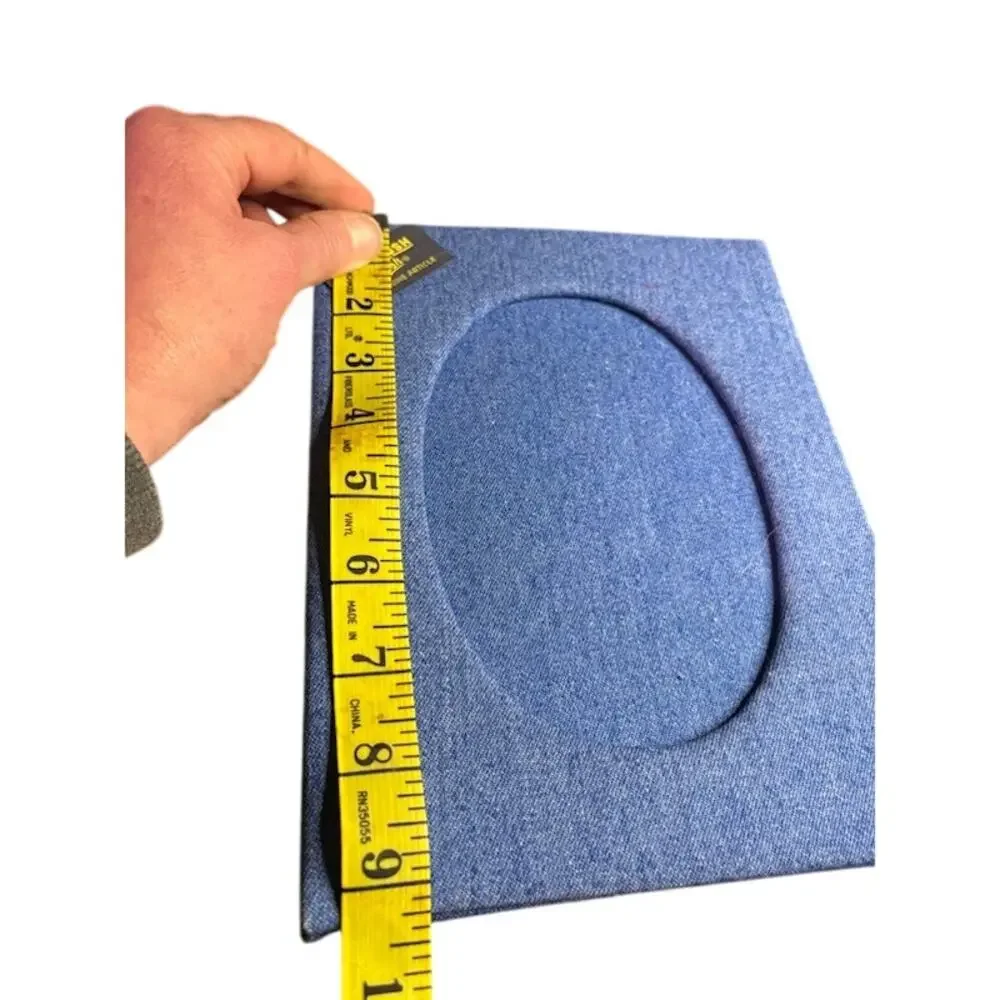 Vintage OshKosh Denim Photo Frame Blue Fabric Oval Picture Frame Nursery Decor